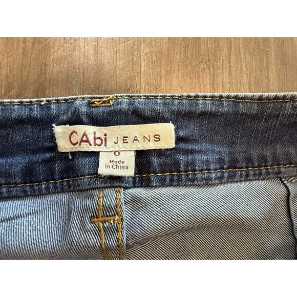 NWT Cabi Patch Pocket Blue Denim Flare Bootcut Jeans Pants Women’s Size 0 NEW - Picture 3 of 13